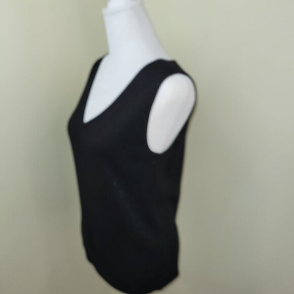 NWT Talbots Shimmer V-Neck Sweater Vest Black Lightweight W/Sparkle Women's SZ S - Picture 4 of 13
